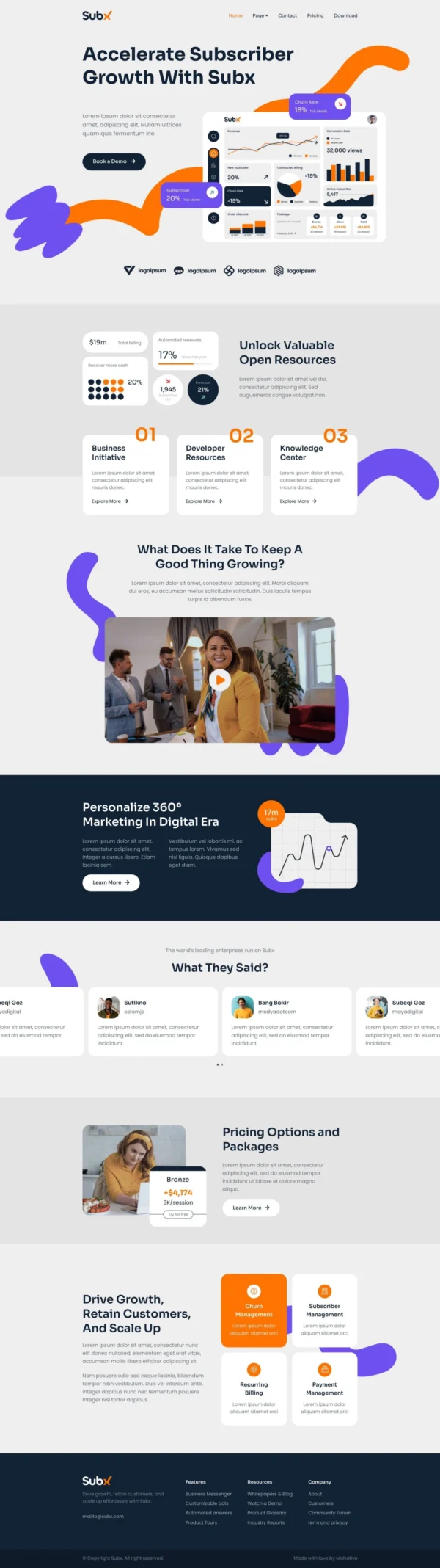 Subx - SaaS & Tech Business Website Design Package