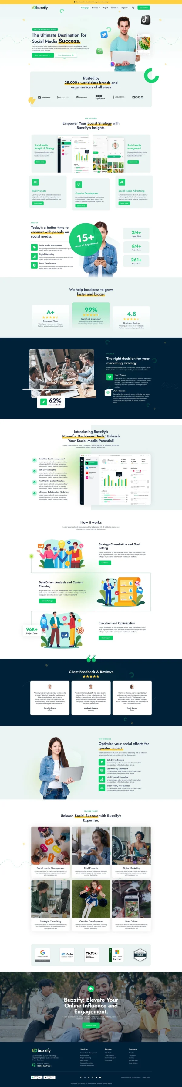 Buzzify - Social Media Marketing Agency Website Design Package