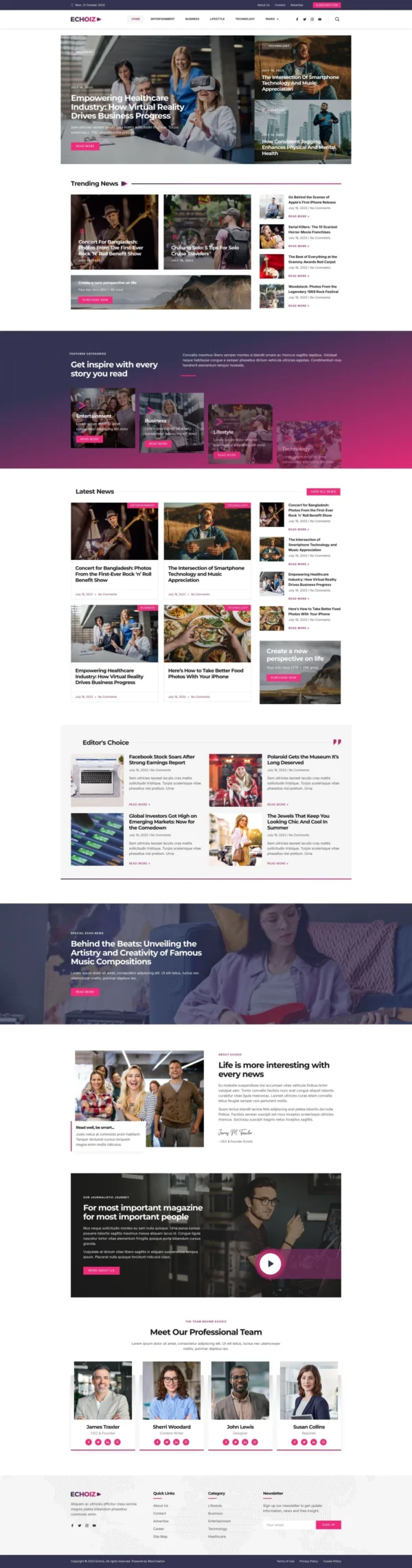 Echoiz - News & Magazine Website Design Package