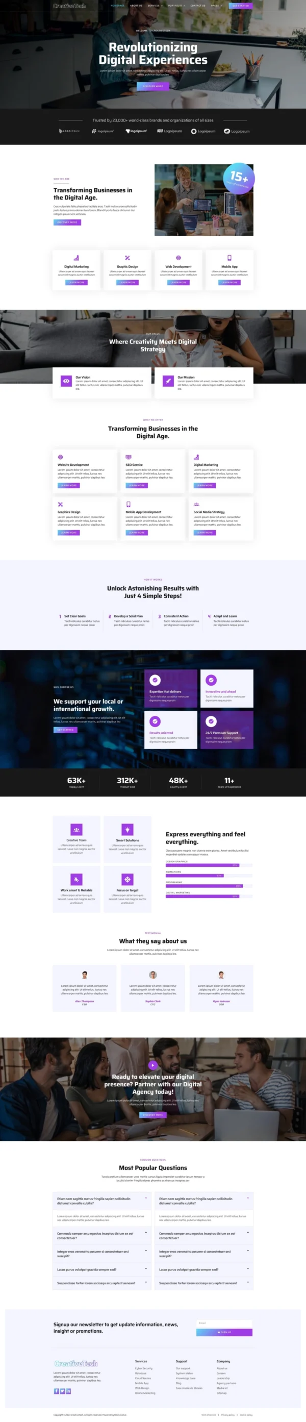 CreativeTech - Digital Marketing Agency Website Design Package