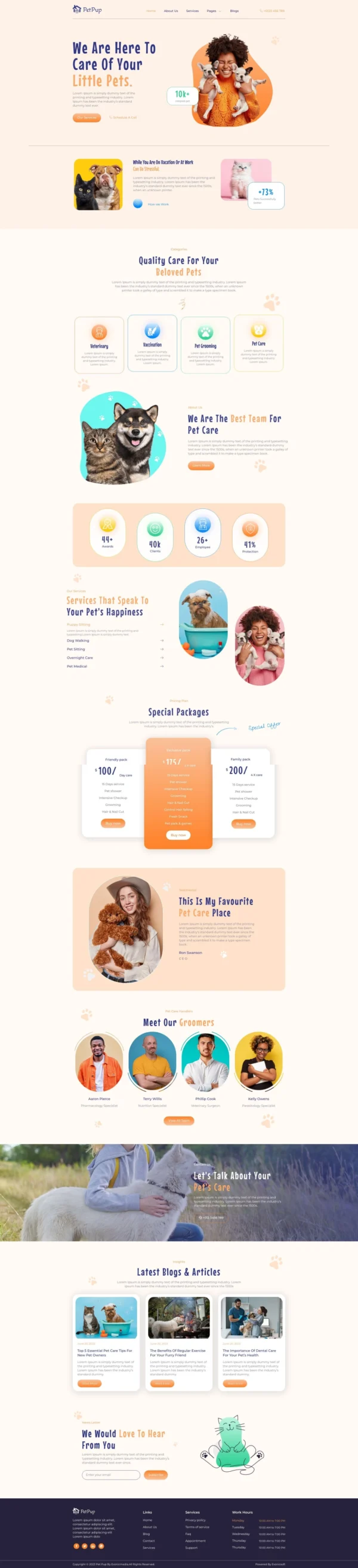 PetPup - Pet Care Services Website Design Package