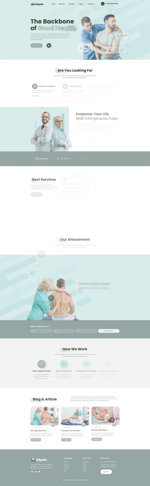 Chysio - Chiropractic & Physiotherapy Website Design Package