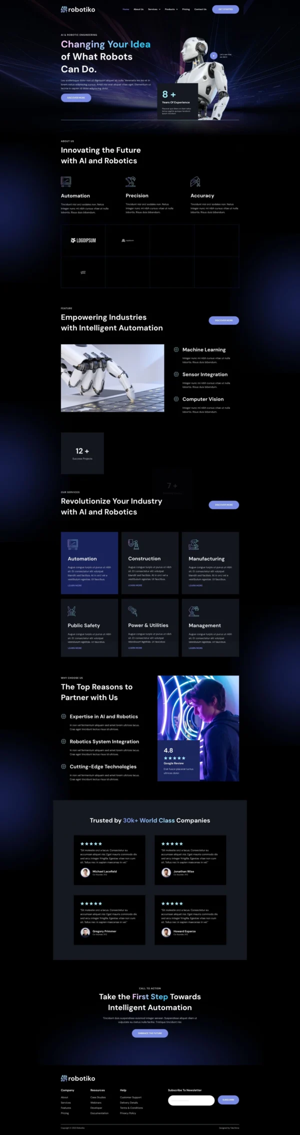 Robotiko - Robotic & AI Website Design Package
