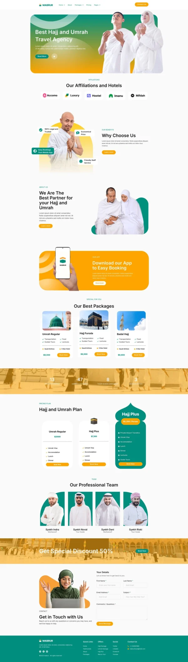 Mabrur - Hajj & Umrah Tour Travel Website Design Package