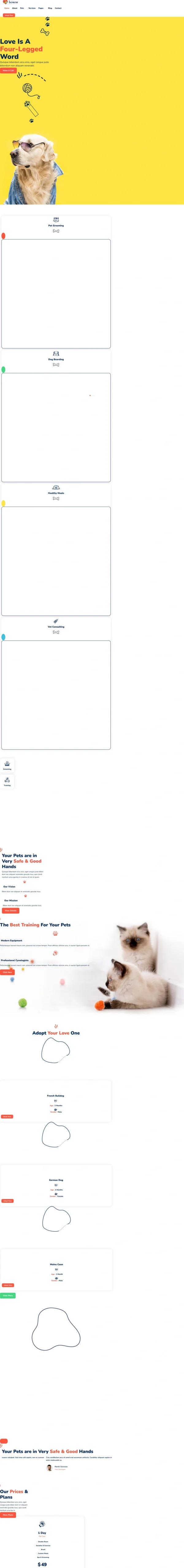 Bowow - Pet Care Services Website Design Package