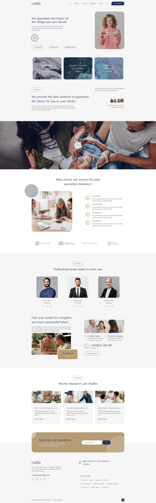 Consa - Insurance Website Design Package