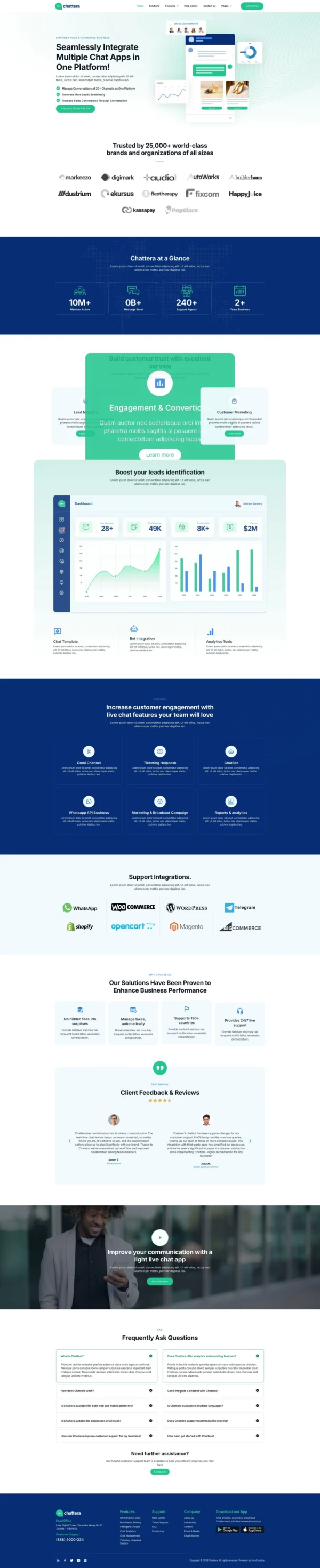 Chattera - Saas & Chat Service Company Elementor Kit
