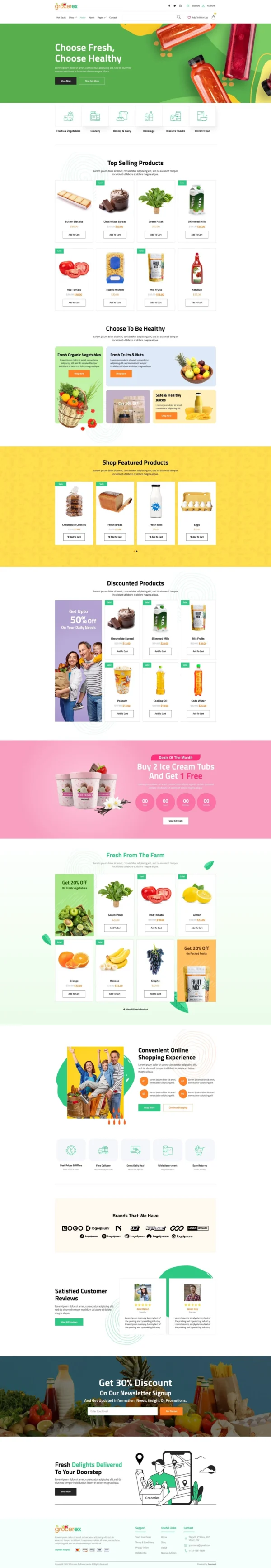 Grocerex - Grocery Store Website Design Package