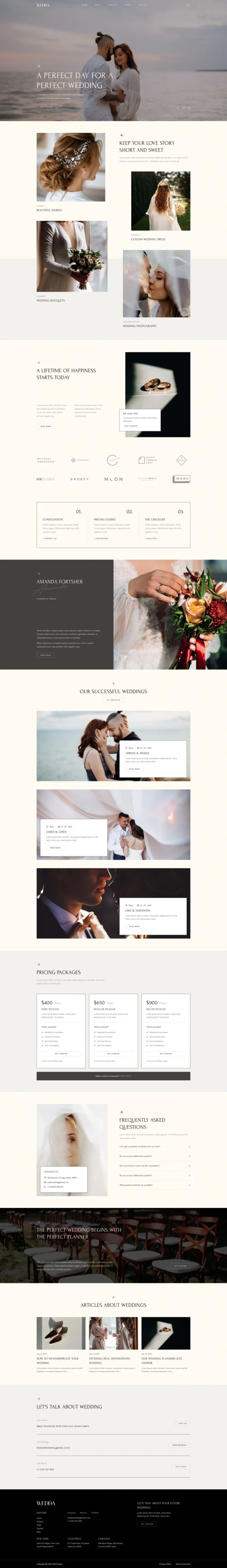 Wedda - Wedding & Wedding Planner Website Design Package