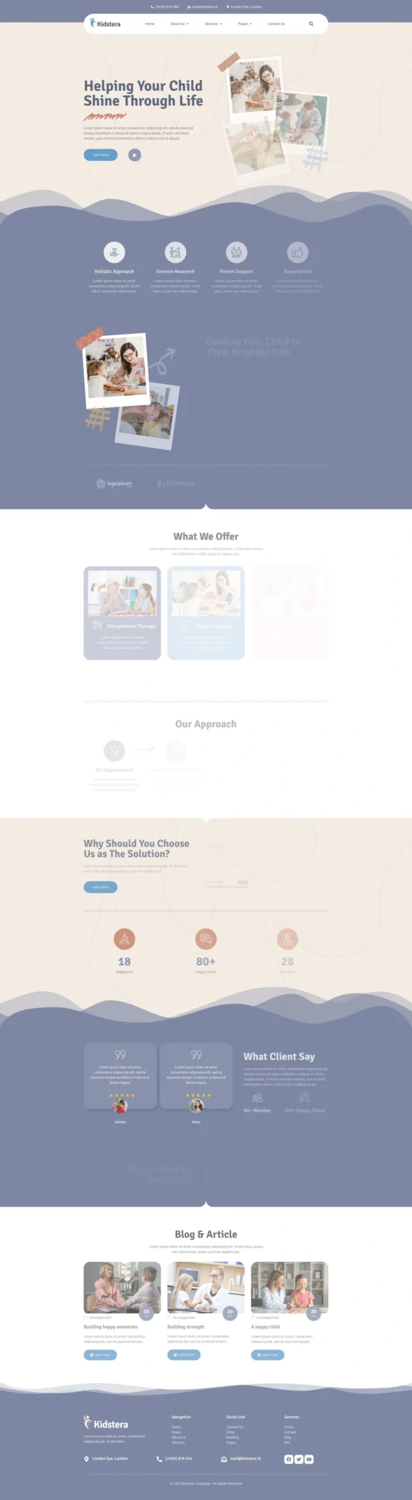 Kidstera - Child Therapist & Psychologist Website Design Package
