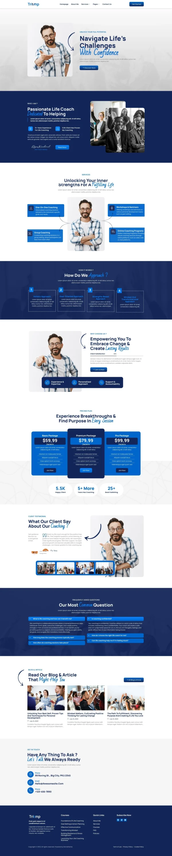 Triump - Life Coach & Motivator Website Design Package