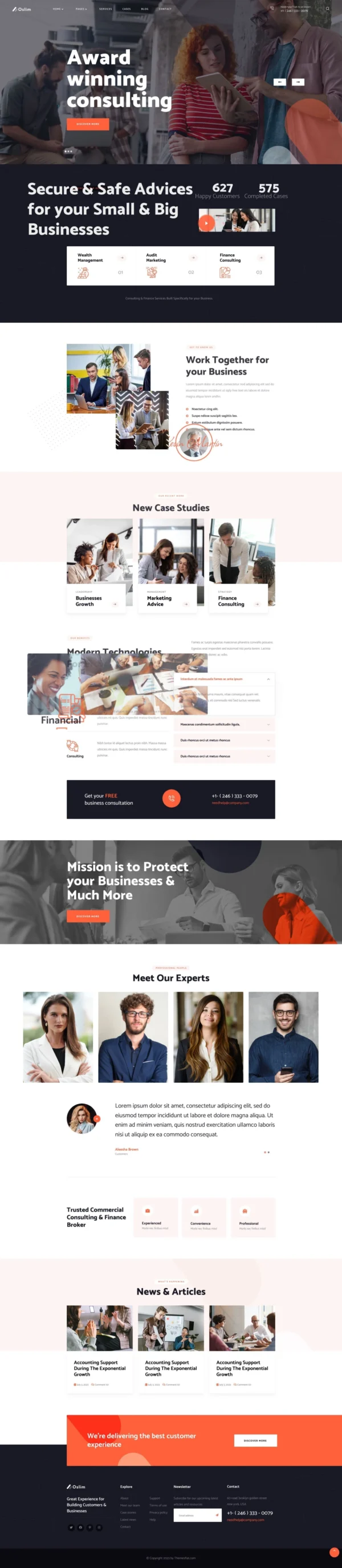 Oslim - Consulting Finance Website Design Package