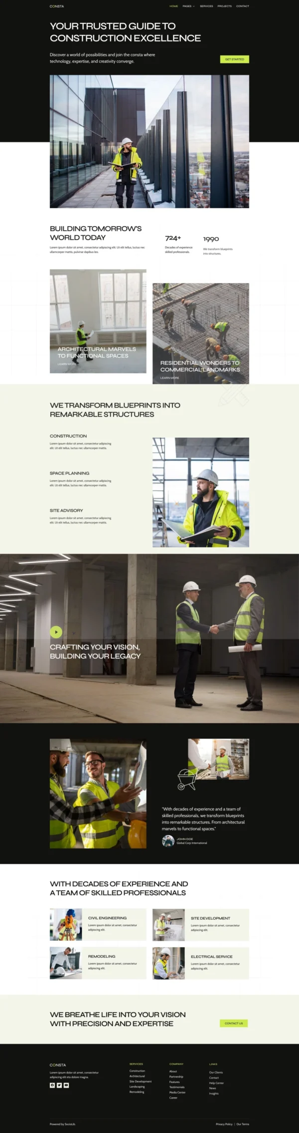 Consta - Construction & Building Company Website Design Package