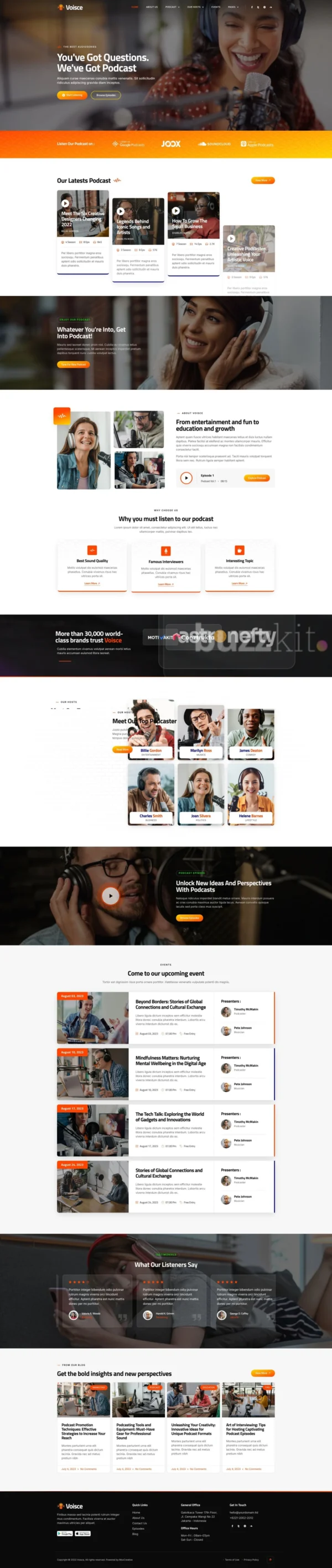 Voisce - Podcaster & Music Streaming Website Design Package