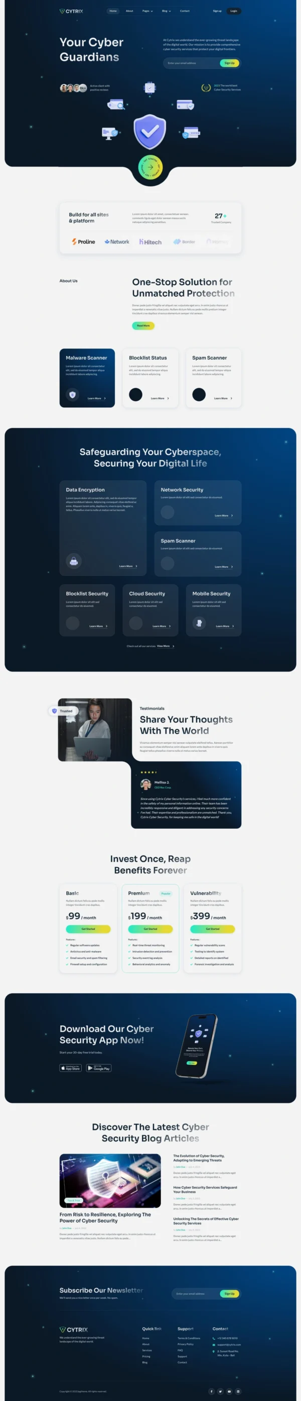 Cytrix – Cyber Security Services Website Design Package