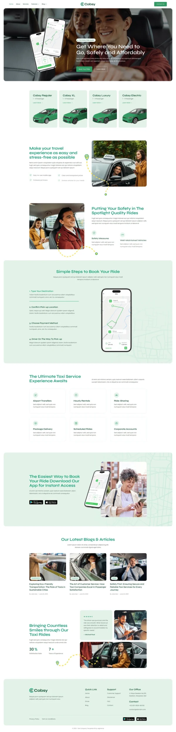 Cabsy - Transport Company & On Demand Taxi Website Design Package