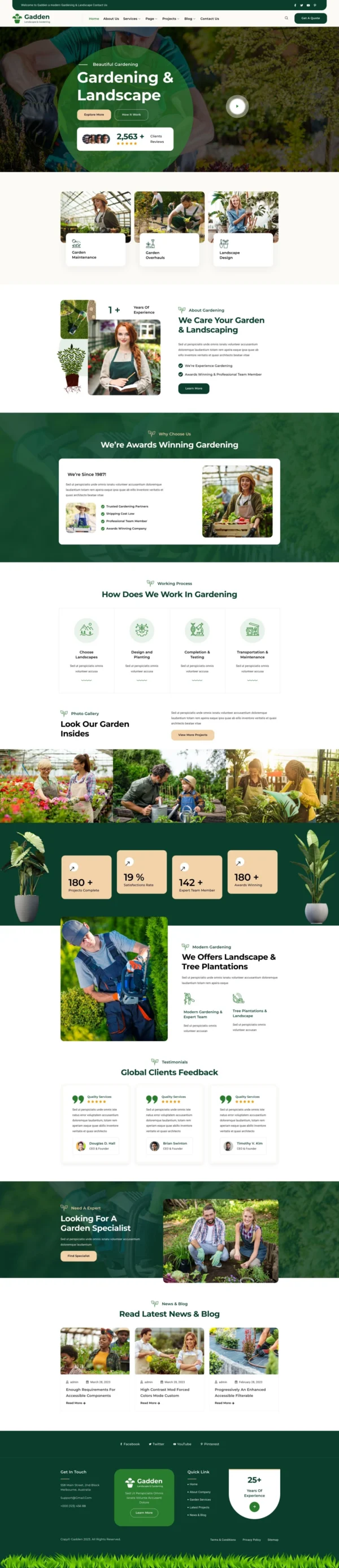 Gadden - Garden & Landscaping Website Design Package