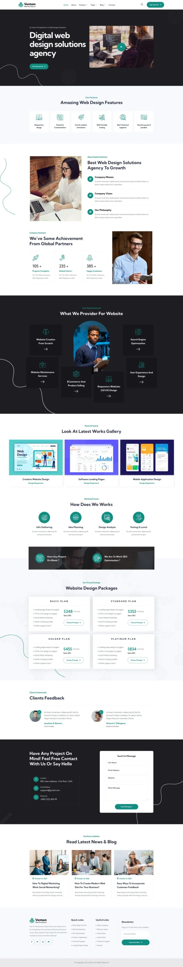 Ventam - Web Design Agency Website Design Package