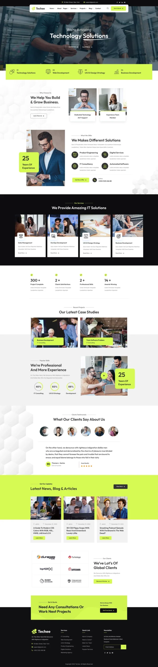 Techee - Technology & IT Solutions Website Design Package