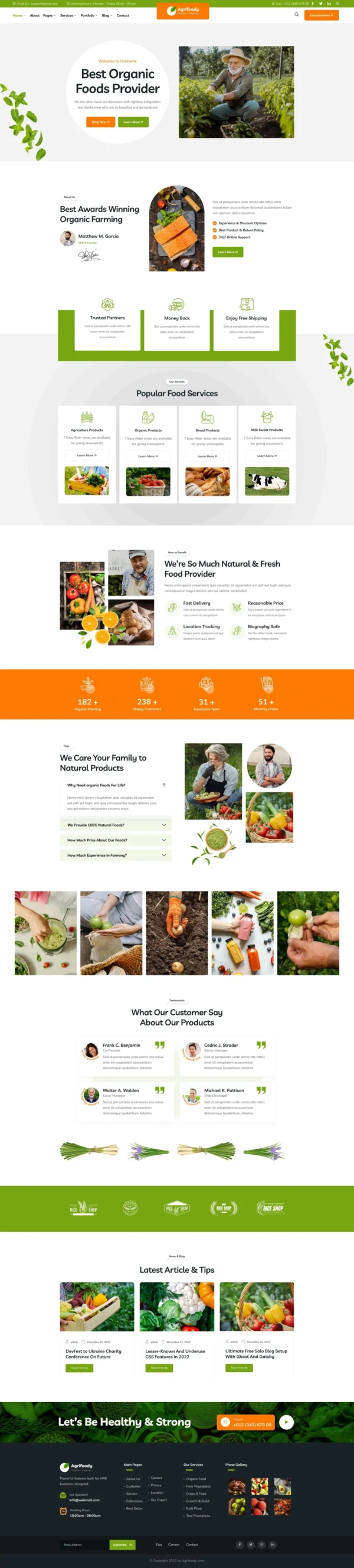 Agrifoody - Organic & Healthy Food Website Design Package