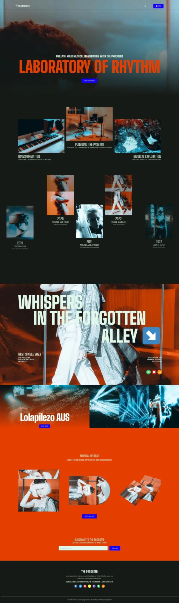 The Produzer - Music & Band Website Design Package