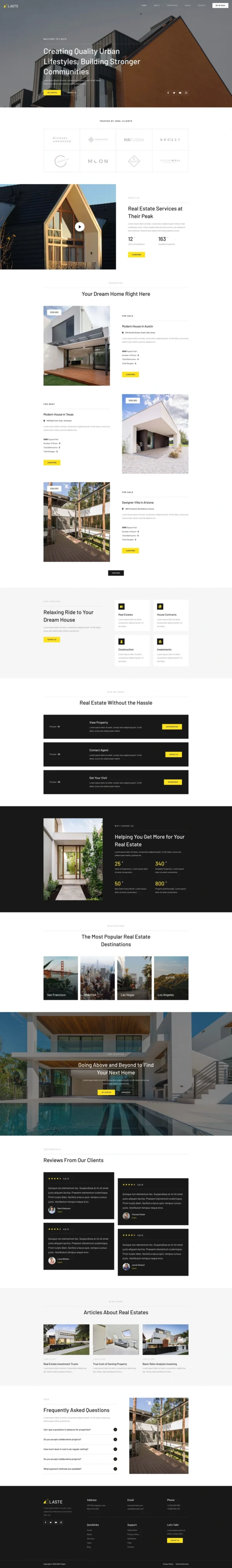 Laste - Real Estate & Property Website Design Package