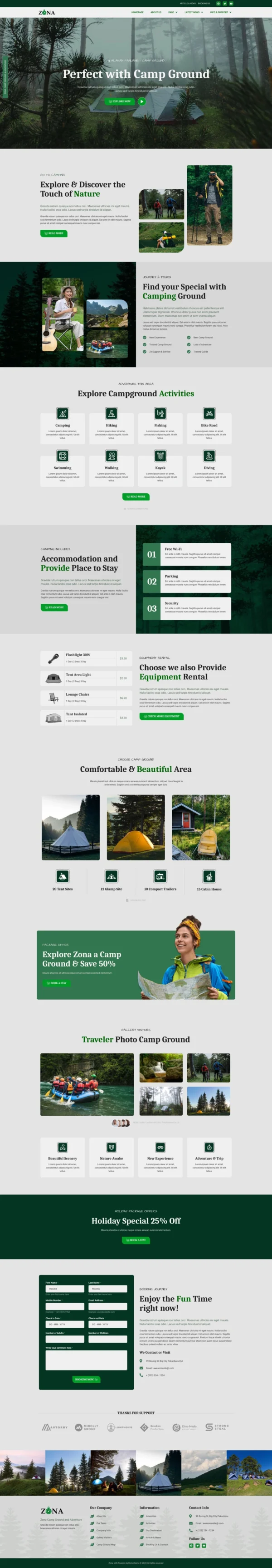 Zona - Camp Ground & Adventure Website Design Package