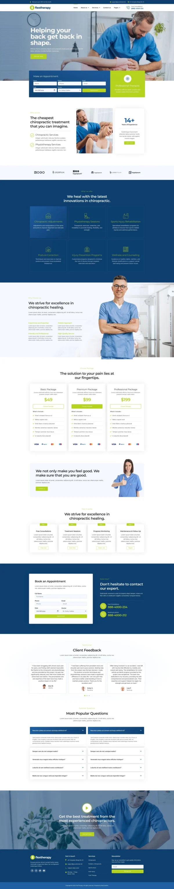 FlexTherapy - Chiropractic & Physiotherapy Website Design Package