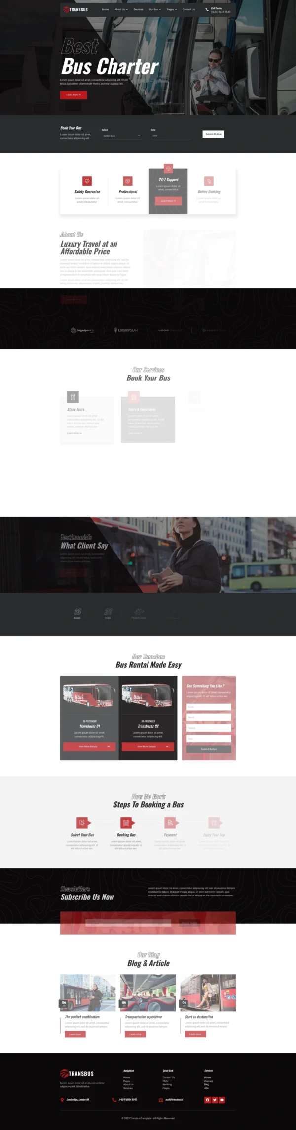 Transbus - Bus Charter Service Website Design Package