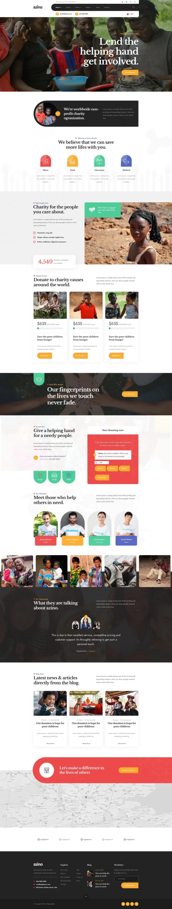 Azino - Nonprofit Charity Website Design Package
