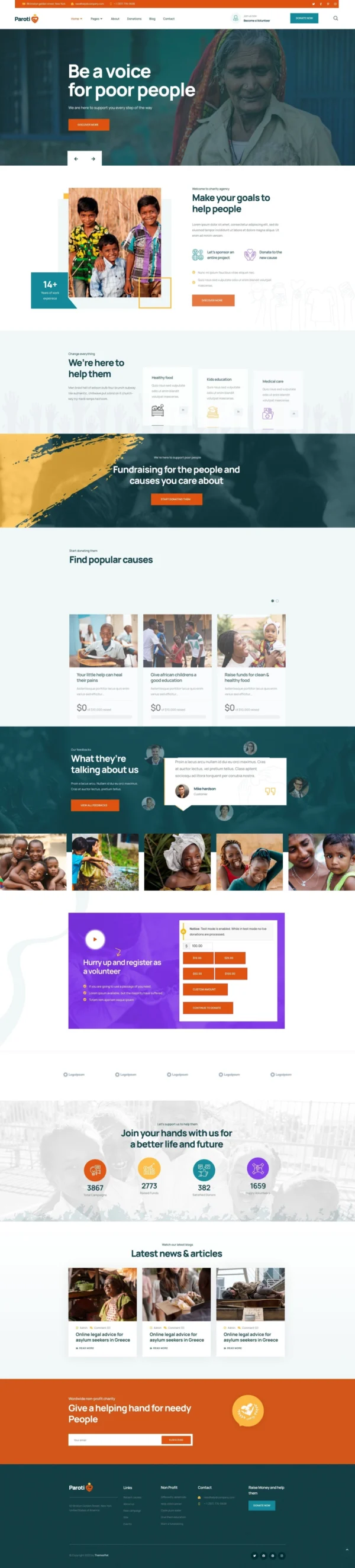 Paroti - Non Profit Charity Website Design Package