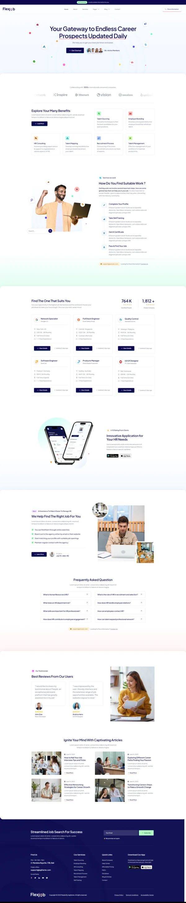 Flexjob – Job Board & Vacancies Website Design Package