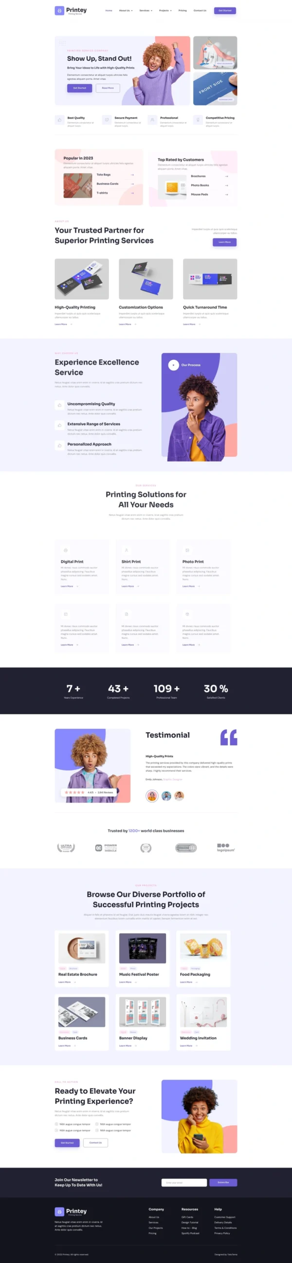 Printey - Printing Business Website Design Package