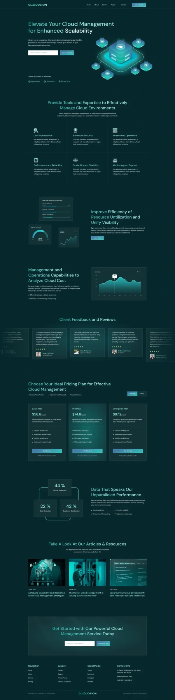 Cloudsion – Cloud Solution & SaaS Company Website Design Package