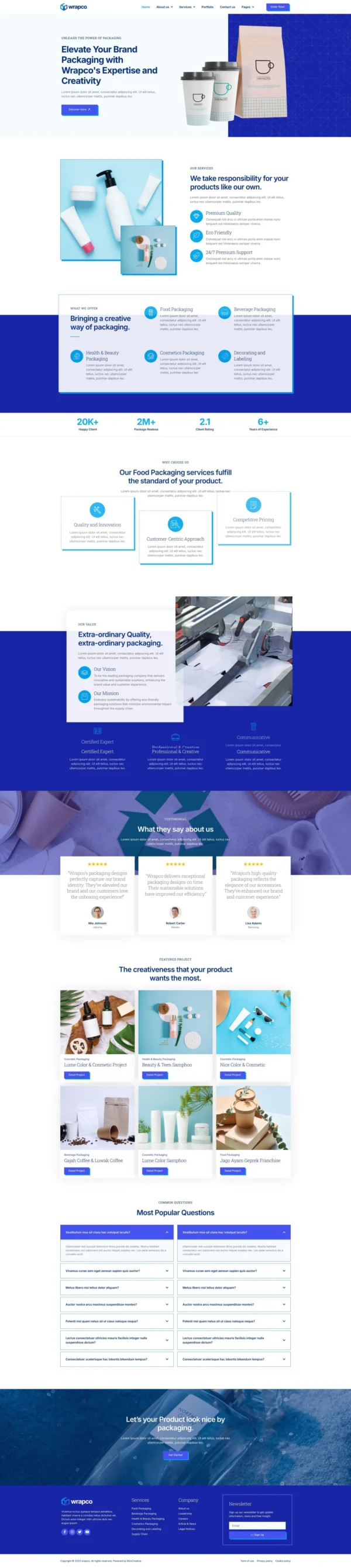 WrapCo - Packaging Company Website Design Package
