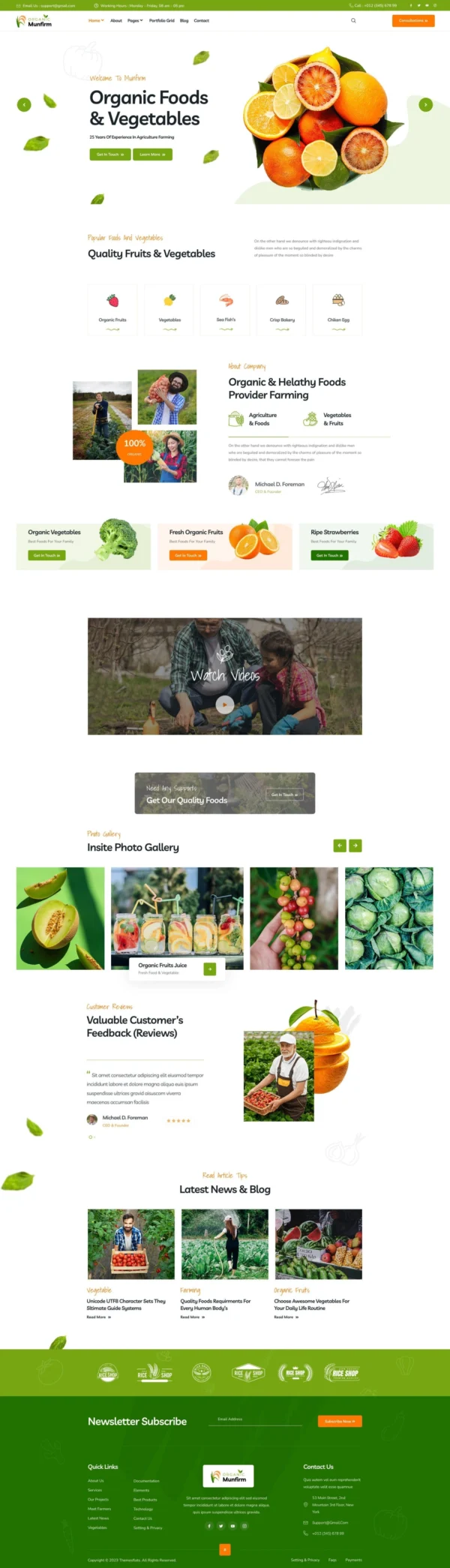 Munfirm - Organic & Healthy Food Website Design Package