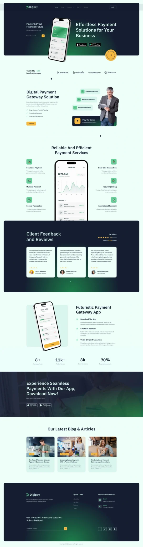 Digipay – Online Payment Gateway & Fintech Website Design Package