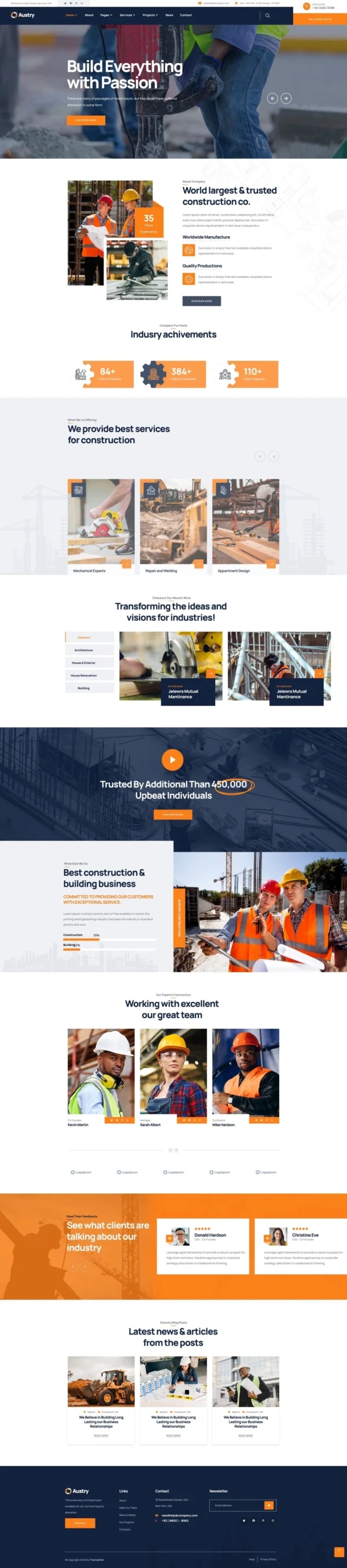 Austry - Industry & Factory Business Website Design Package