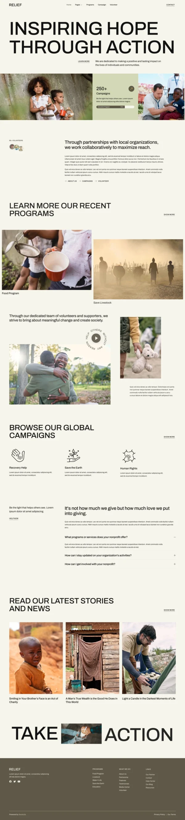 Relief - Non Profit & Charity Website Design Package