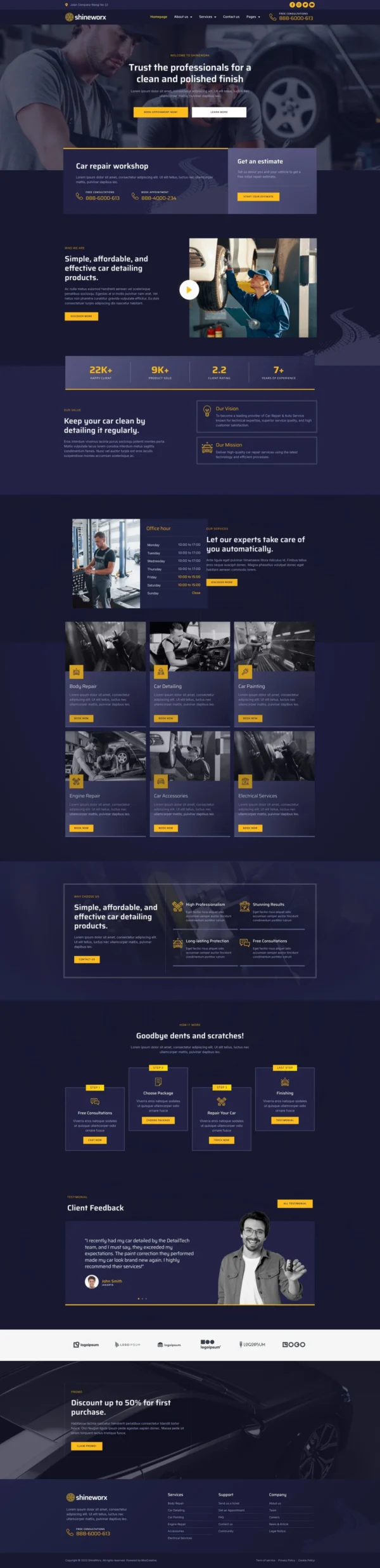 ShineWorx - Car Detailing Service & Car Repair Website Design Package