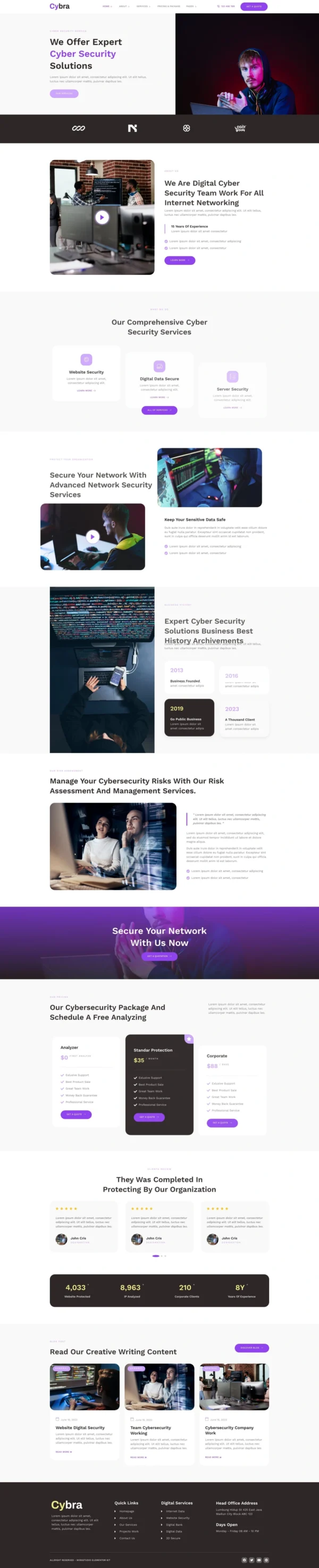 Cybra - Digital Cyber Security Website Design Package