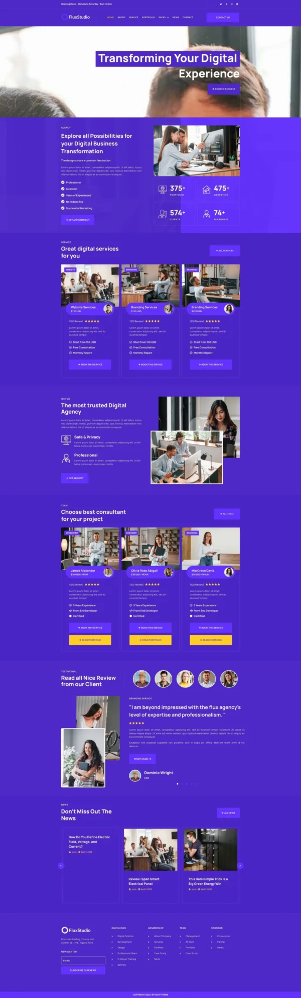 Flux - Digital Agency Website Design Package