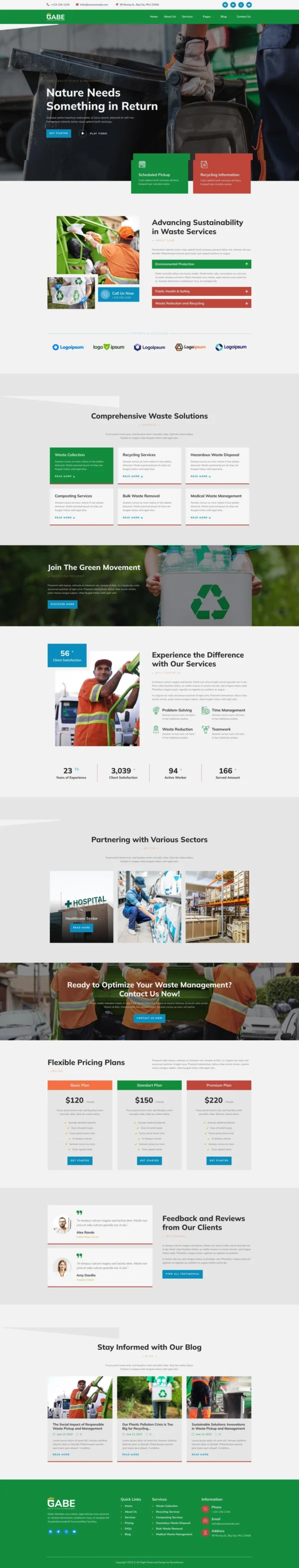 Gabe - Waste Pickup & Management Website Design Package