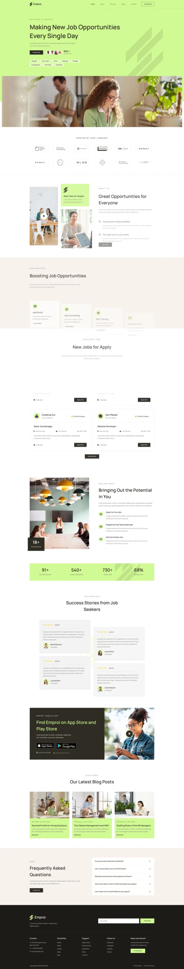 Emproi - Human Resources & Recruitment Agency Website Design Package