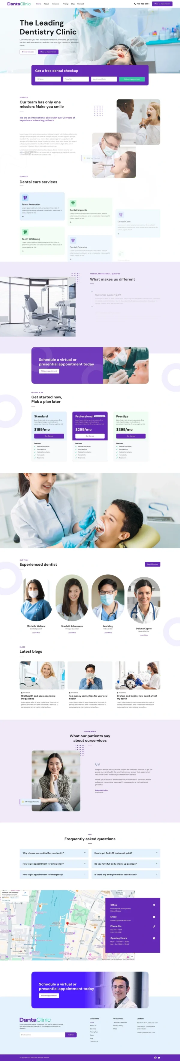 Danta Clinic - Dentist & Dental Clinic Website Design Package