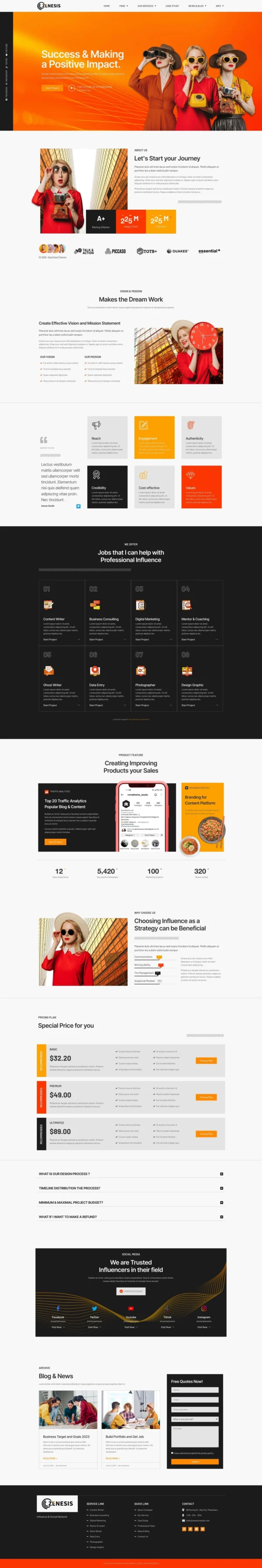 Zenesis - Influencer & Digital Marketing Website Design Package