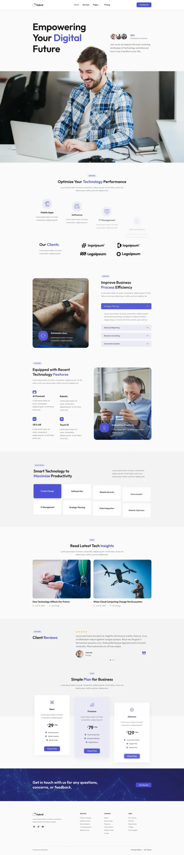 Hybrid - Technology & IT Solutions Website Design Package