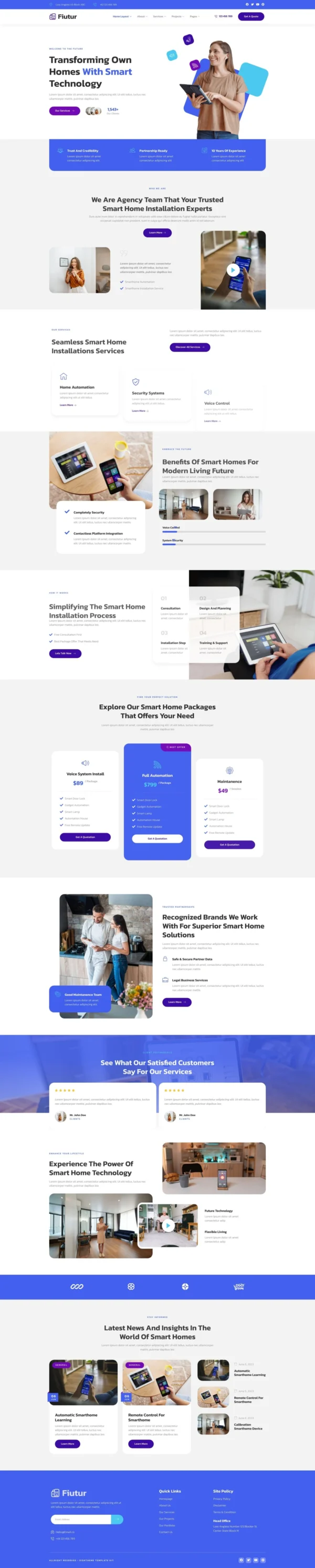 Fiutur - Smarthome Automation Services Website Design Package