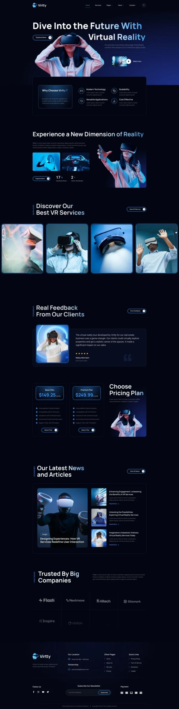 Virtty – Virtual Reality Services Website Design Package