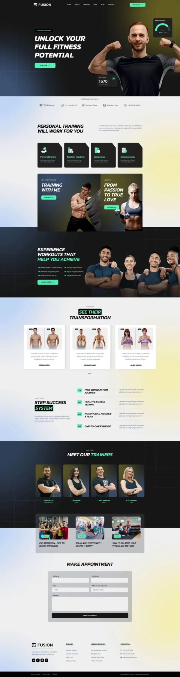 Fusion - Personal Trainer & Fitness Website Design Package